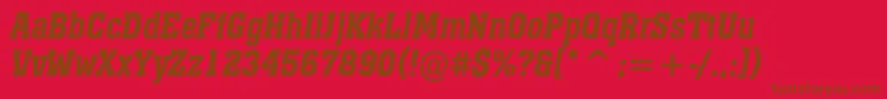 AMonumentonrDemibolditalic Font – Brown Fonts on Red Background