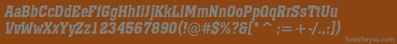 AMonumentonrDemibolditalic-fontti – harmaat kirjasimet ruskealla taustalla
