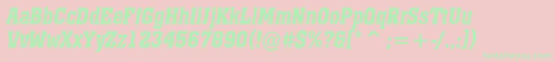 AMonumentonrDemibolditalic Font – Green Fonts on Pink Background