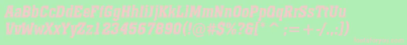 AMonumentonrDemibolditalic Font – Pink Fonts on Green Background