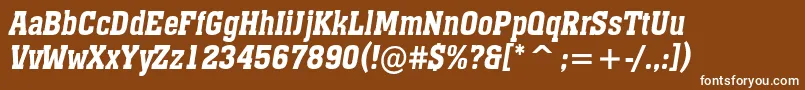 Шрифт AMonumentonrDemibolditalic – белые шрифты на коричневом фоне