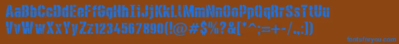 DieselstencilRough Font – Blue Fonts on Brown Background