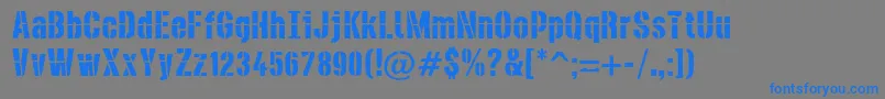 DieselstencilRough Font – Blue Fonts on Gray Background