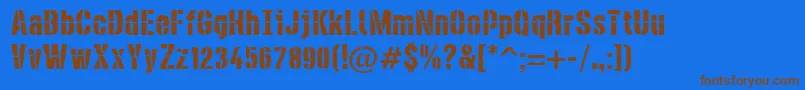 DieselstencilRough Font – Brown Fonts on Blue Background