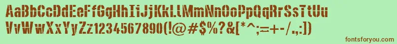 DieselstencilRough Font – Brown Fonts on Green Background