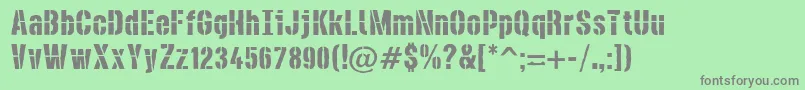 DieselstencilRough Font – Gray Fonts on Green Background