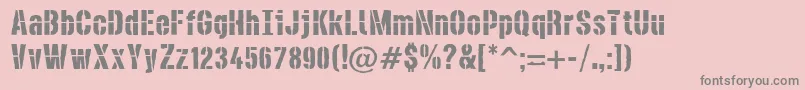 DieselstencilRough Font – Gray Fonts on Pink Background