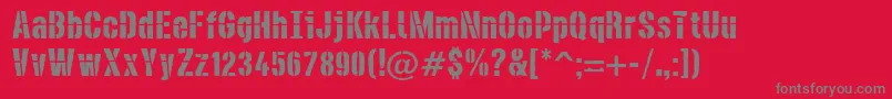 DieselstencilRough Font – Gray Fonts on Red Background