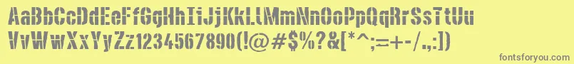 DieselstencilRough Font – Gray Fonts on Yellow Background