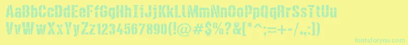 DieselstencilRough-Schriftart – Grüne Schriften auf gelbem Hintergrund