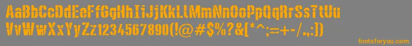 DieselstencilRough Font – Orange Fonts on Gray Background