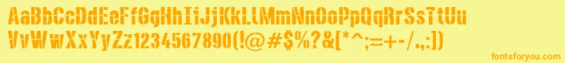 DieselstencilRough Font – Orange Fonts on Yellow Background