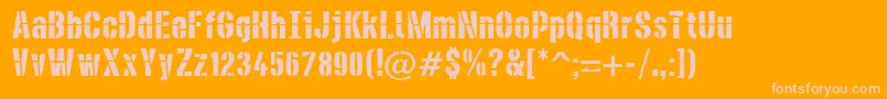 DieselstencilRough Font – Pink Fonts on Orange Background