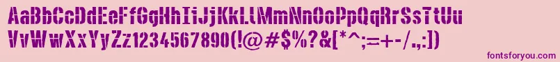 DieselstencilRough Font – Purple Fonts on Pink Background