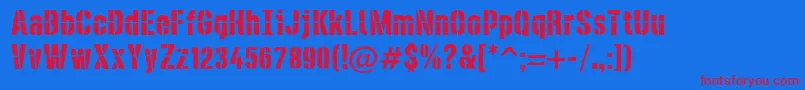 DieselstencilRough Font – Red Fonts on Blue Background