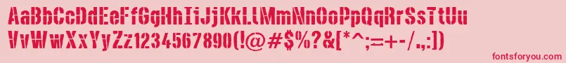 DieselstencilRough-Schriftart – Rote Schriften auf rosa Hintergrund