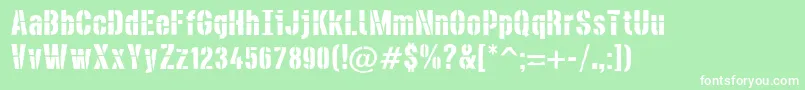 DieselstencilRough Font – White Fonts on Green Background