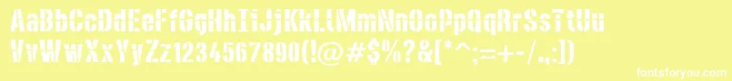 DieselstencilRough Font – White Fonts on Yellow Background