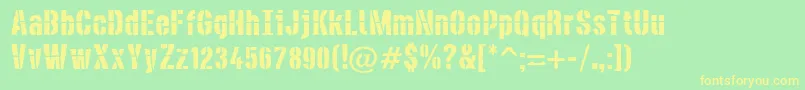DieselstencilRough Font – Yellow Fonts on Green Background