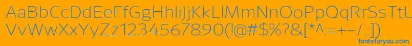 SavileLight Font – Blue Fonts on Orange Background