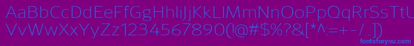 SavileLight Font – Blue Fonts on Purple Background