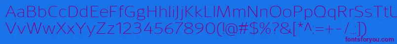 SavileLight Font – Purple Fonts on Blue Background