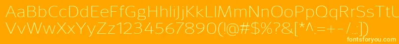 SavileLight Font – Yellow Fonts on Orange Background