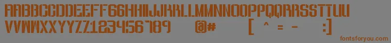 ToughguyStencilFree Font – Brown Fonts on Gray Background