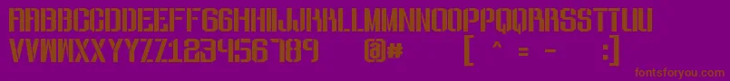 ToughguyStencilFree Font – Brown Fonts on Purple Background
