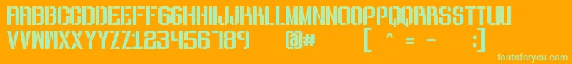 ToughguyStencilFree Font – Green Fonts on Orange Background