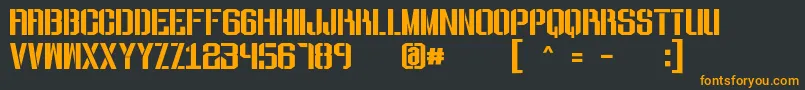 ToughguyStencilFree Font – Orange Fonts on Black Background