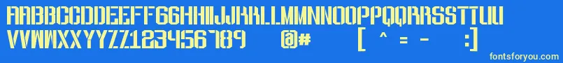 ToughguyStencilFree Font – Yellow Fonts on Blue Background