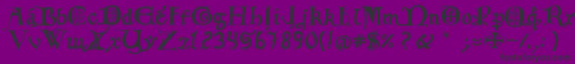 フォント12thCfancyCaps – 紫の背景に黒い文字