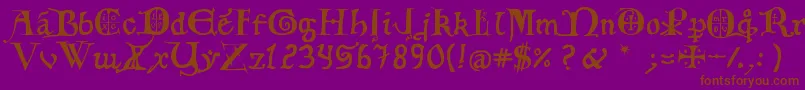 12thCfancyCaps Font – Brown Fonts on Purple Background