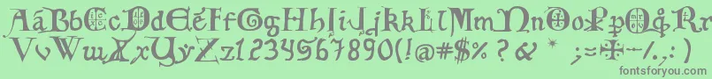 フォント12thCfancyCaps – 緑の背景に灰色の文字