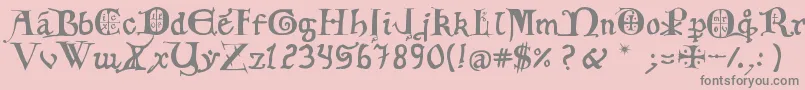 12thCfancyCaps Font – Gray Fonts on Pink Background