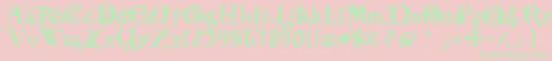 fuente 12thCfancyCaps – Fuentes Verdes Sobre Fondo Rosa