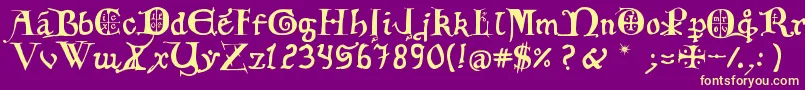 12thCfancyCaps Font – Yellow Fonts on Purple Background