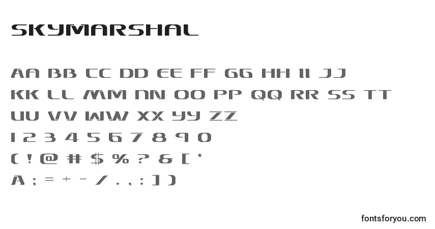 Schriftart Skymarshal – Alphabet, Zahlen, spezielle Symbole
