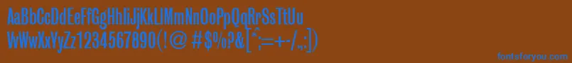 Czcionka GrobiancondbNormal – niebieskie czcionki na brązowym tle
