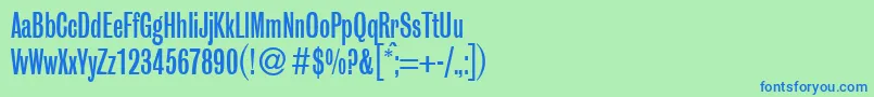 GrobiancondbNormal Font – Blue Fonts on Green Background