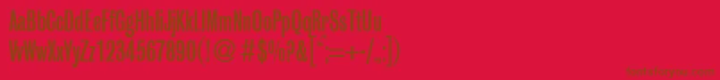 GrobiancondbNormal-Schriftart – Braune Schriften auf rotem Hintergrund