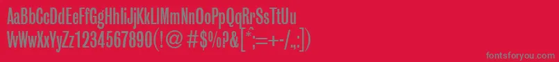 フォントGrobiancondbNormal – 赤い背景に灰色の文字