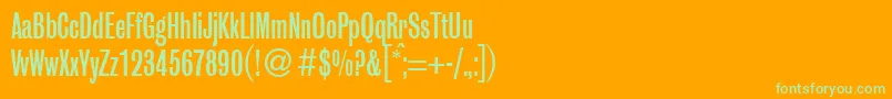 GrobiancondbNormal-Schriftart – Grüne Schriften auf orangefarbenem Hintergrund