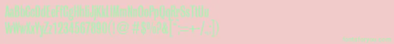 Fonte GrobiancondbNormal – fontes verdes em um fundo rosa