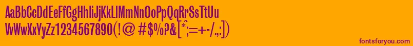 Шрифт GrobiancondbNormal – фиолетовые шрифты на оранжевом фоне