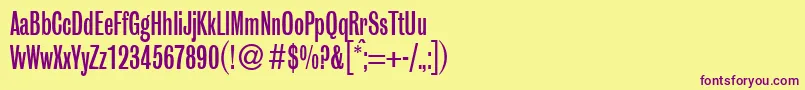 Шрифт GrobiancondbNormal – фиолетовые шрифты на жёлтом фоне