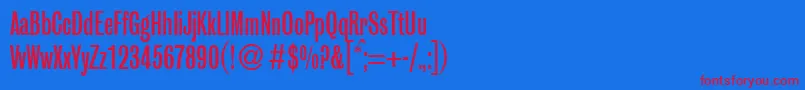 フォントGrobiancondbNormal – 赤い文字の青い背景
