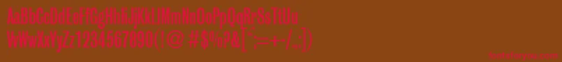 フォントGrobiancondbNormal – 赤い文字が茶色の背景にあります。