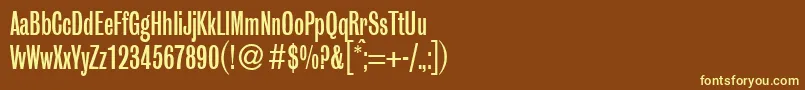 GrobiancondbNormal-fontti – keltaiset fontit ruskealla taustalla
